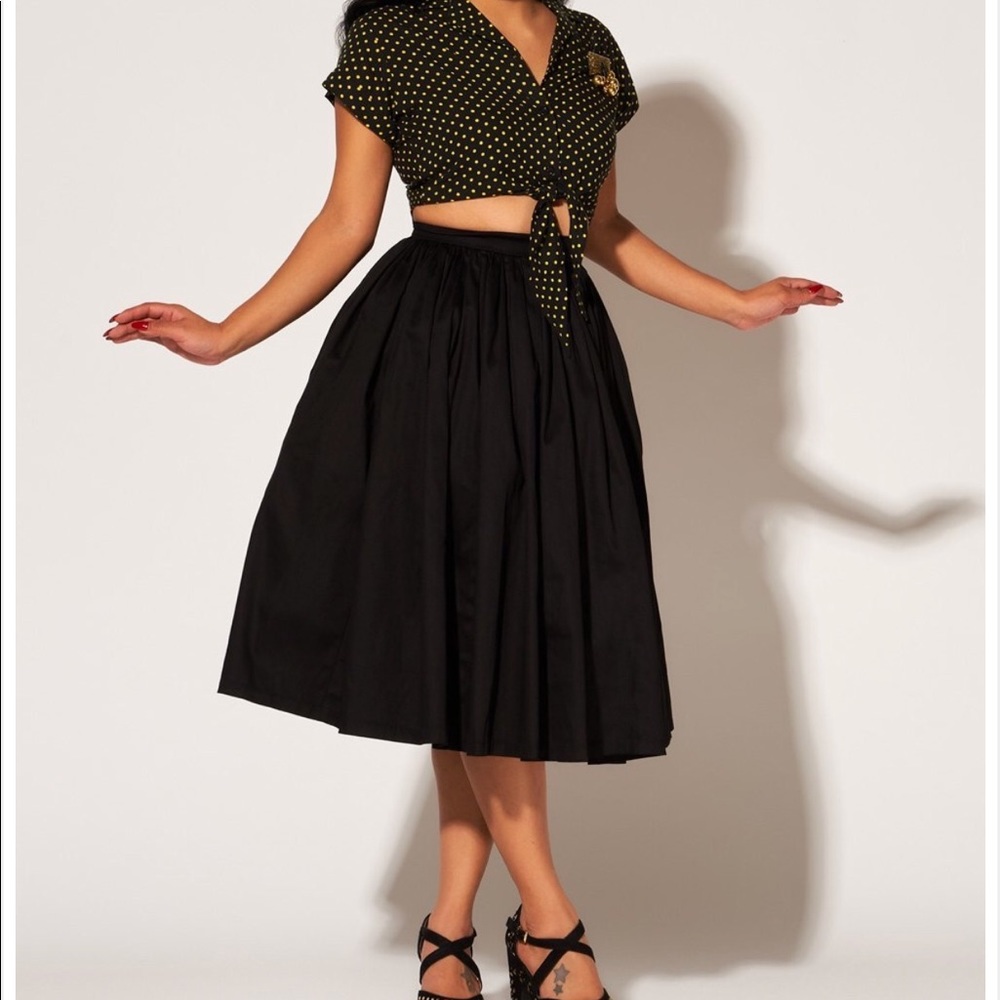 Pin Up Girl Clothing Jenny skirt, black, small